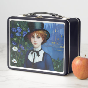 Vintag Style Hübsch Dark Academy Girl Portrait Metall Brotdose