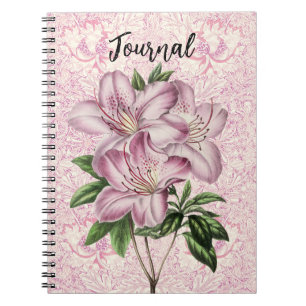 Vintag Style Lily Bunch Mauve Pink Journal Notizblock