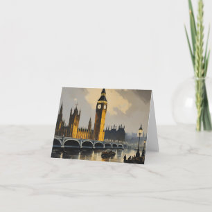 Vintag Style London Travel Big Ben Parliament Karte