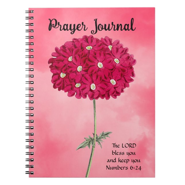 Vintag Style Magenta Hydrangea Prayer Journal Notizblock (Vorderseite)