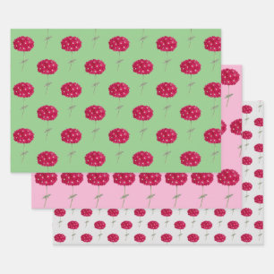 Vintag Style Magenta Hydrangea Wrap Craft Geschenkpapier Set