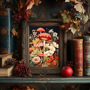 Vintag Style Mushroom Art Poster