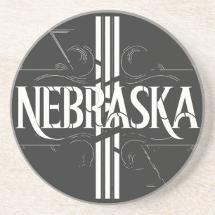 Vintag Style Nebraska Textdesign Getränkeuntersetzer