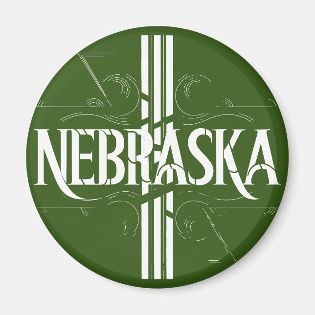 Vintag Style Nebraska Textdesign Magnet (Vorne)