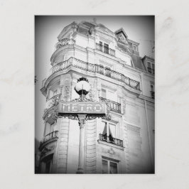 Vintag Style Paris Post Card, U-Bahn-Zeichen Postkarte