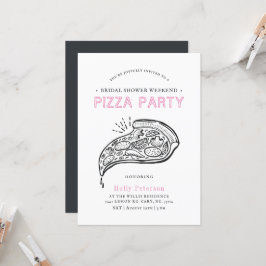 Vintag Style Pizza Party | Brautparty Pinsel in Einladung