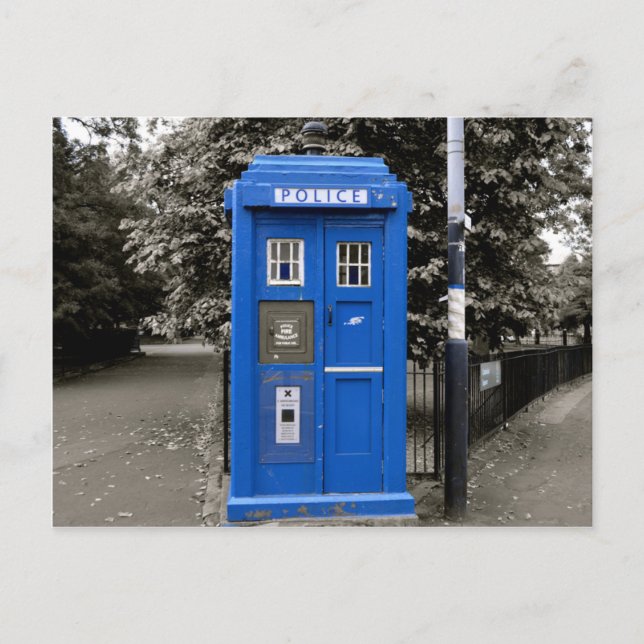 Vintag Style Police Box, Glasgow, Schottland. Postkarte (Vorderseite)