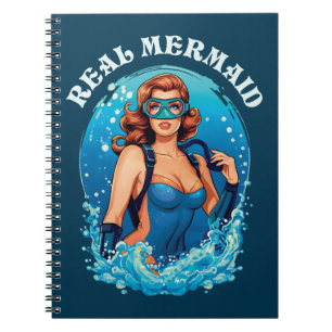 Vintag Style Real Mermaid - Female Scuba Diver Notizblock