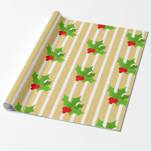 Vintag Style Red Green Gold Weihnachtsfeier Geschenkpapier
