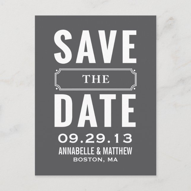 Vintag Style Save the Date Postkarte (Vorderseite)