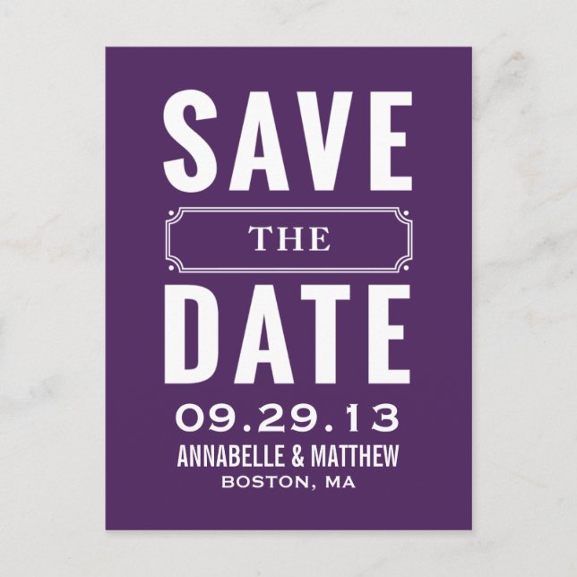 Vintag Style Save the Date Postkarte (Vorderseite)