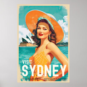 Vintag Style Sydney Travel Poster