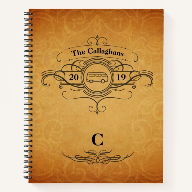 Vintag Style Van Travel Journal Notizbuch (Vorderseite)