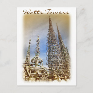 Vintag Style Watts Towers Postcard! Postkarte