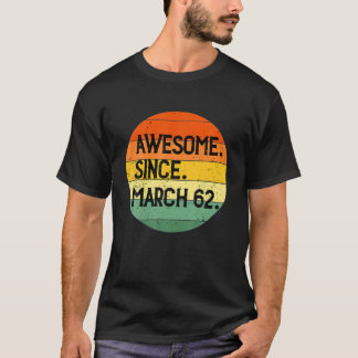 Vintag Sun März 1962 Original Parts 60th Birthda T-Shirt
