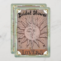 Vintag Sun Moon Duality Lovers Tarot Bridal Invit