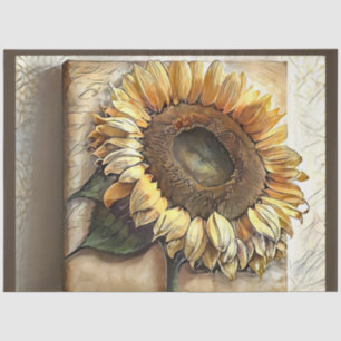 Vintag Sun Sonnenblumen Moderne Kunst, Dichtung un Seidenpapier