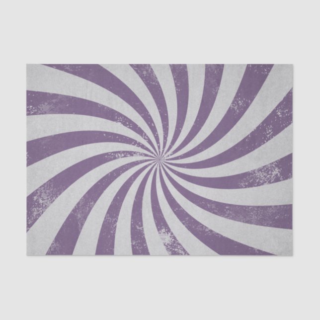 Vintag Sunburst Lila beengte Wavy Lines Seidenpapier (Vorderseite)