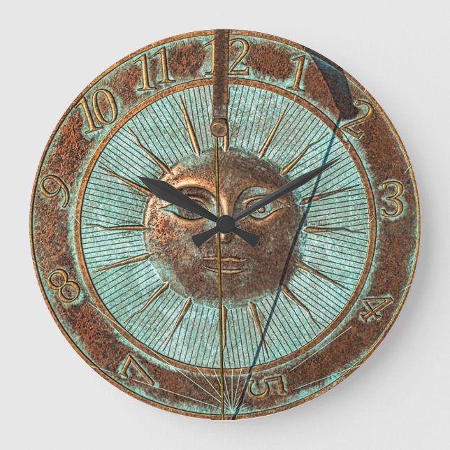 Vintag Sundial Große Wanduhr (Vorderseite)