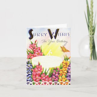 Vintag Sunny wünscht Geburtstagkarte Karte
