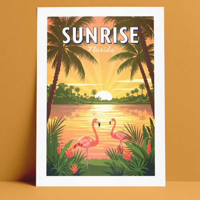 Vintag Sunrise Florida Postkarte (Von Creator hochgeladen)