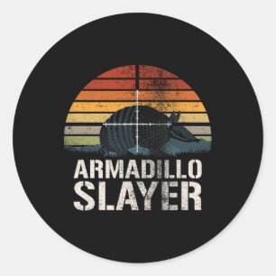 Vintag Sunset Armadillo Slayer Armadillo Hunter G Runder Aufkleber