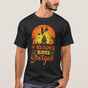 Vintag Sunset Mein Bolognese Dog Ride Shotgun Hall T-Shirt
