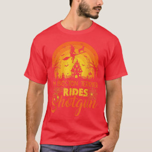 Vintag Sunset My Boston Terrier Dog Ride Shotgun T-Shirt