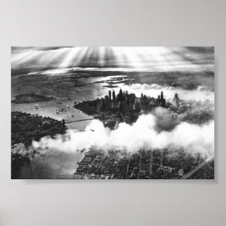 Vintag Sunset over New York City NY 1932 Poster