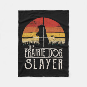 Vintag Sunset Prairie Hunting Prairie Dog Sla Fleecedecke