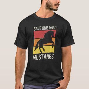 Vintag Sunset Wildlife Mustang Horse Rettete Unser T-Shirt