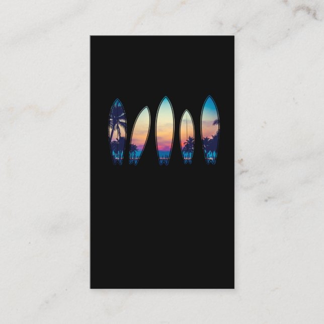 Vintag Surfbrett Beach Classic Hawaii Surfen Visitenkarte (Vorderseite)
