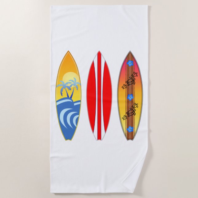 Vintag Surfbretter Strandtuch (Vorderseite)