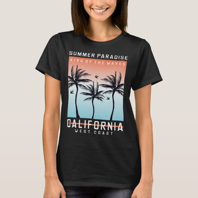 Vintag Surfer Retro Surfing Beach Sommerurlaub T-Shirt (Vorderseite)