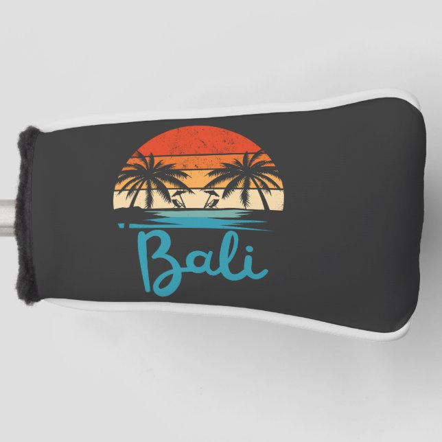 Vintag Surfing Bali Beach Indonesien Golf Headcover (Vorderseite)