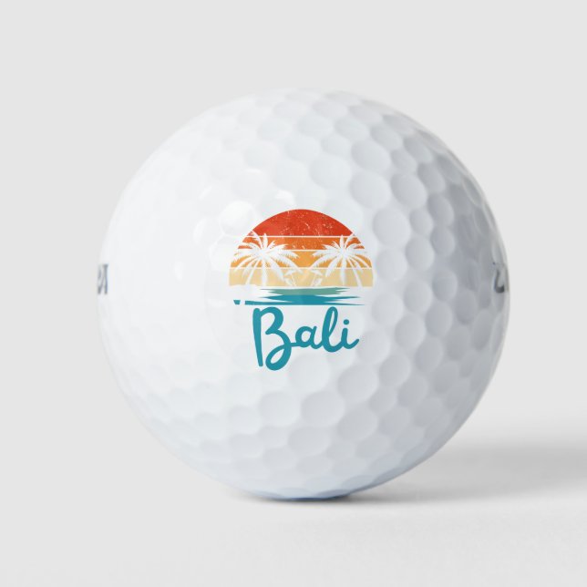 Vintag Surfing Bali Beach Indonesien Golfball (Vorderseite)
