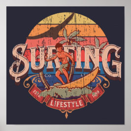 Vintag surfing Retro Lifestyle bedrückt T-S Poster