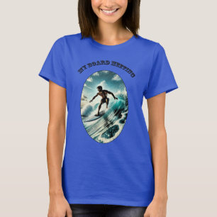 Vintag Surfsurfer Reiten eines großen Wellenreittu T-Shirt