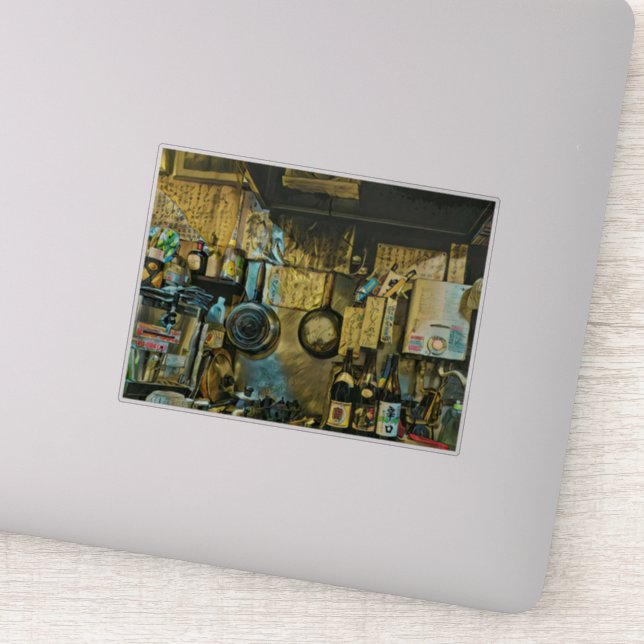 Vintag Sushi Artwork Aufkleber (Detail)