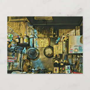 Vintag Sushi Artwork Postkarte