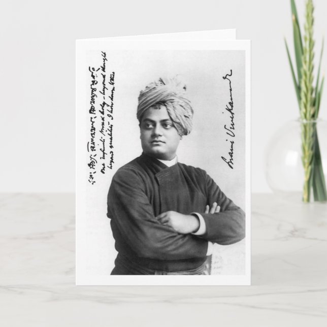 Vintag Swami Vivekananda Foto Amerika 1893 Karte (Vorderseite)