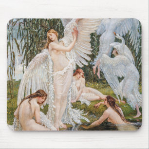 Vintag Swan Girls von W. Crane Mousepad