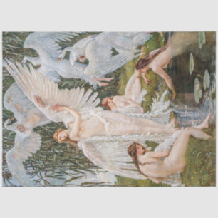 Vintag Swan Girls von W. Crane Seidenpapier