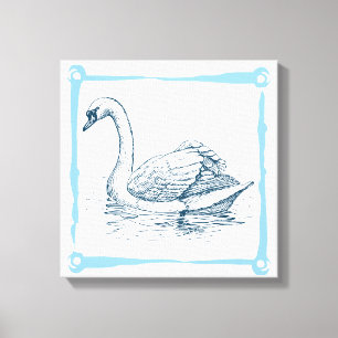 Vintag Swan Leinwanddruck