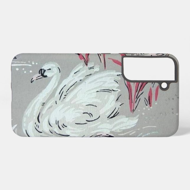Vintag Swan Samsung Galaxy Hülle (Rückseite (Horizontal))