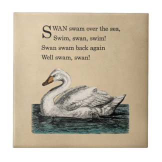 Vintag Swan Tongue Twister Fliese