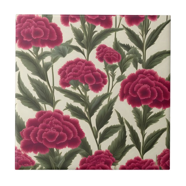 Vintag Sweet William Nostalgic Floral Fliese (Vorderseite)