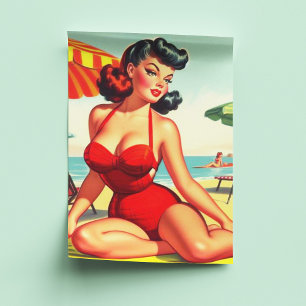 Vintag Swimsuit Curvy Button-Up Seidenpapier