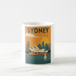 Vintag Sydney Australia Reisen Retro Sunset Art Kaffeetasse