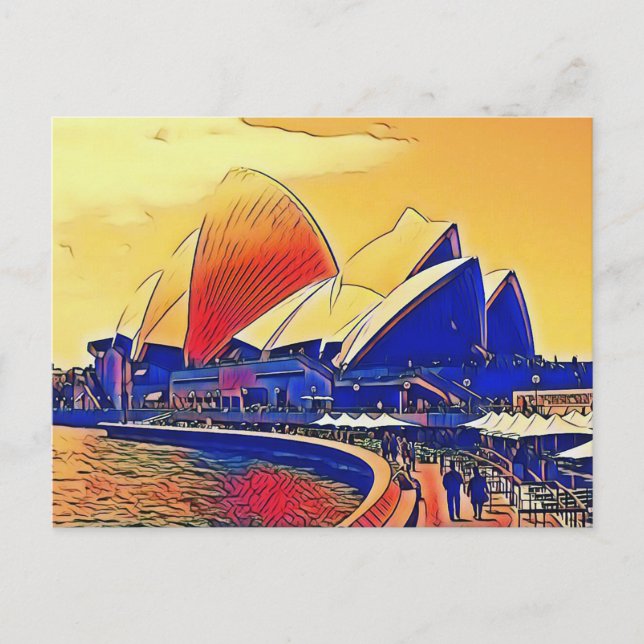 Vintag Sydney Opera House, Australien Postkarte (Vorderseite)